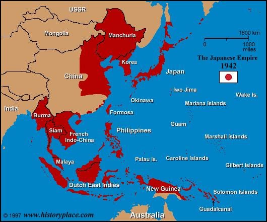 mapa japonské císařství