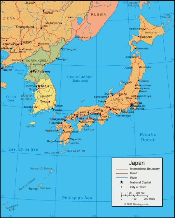 mapa starověkého japonska