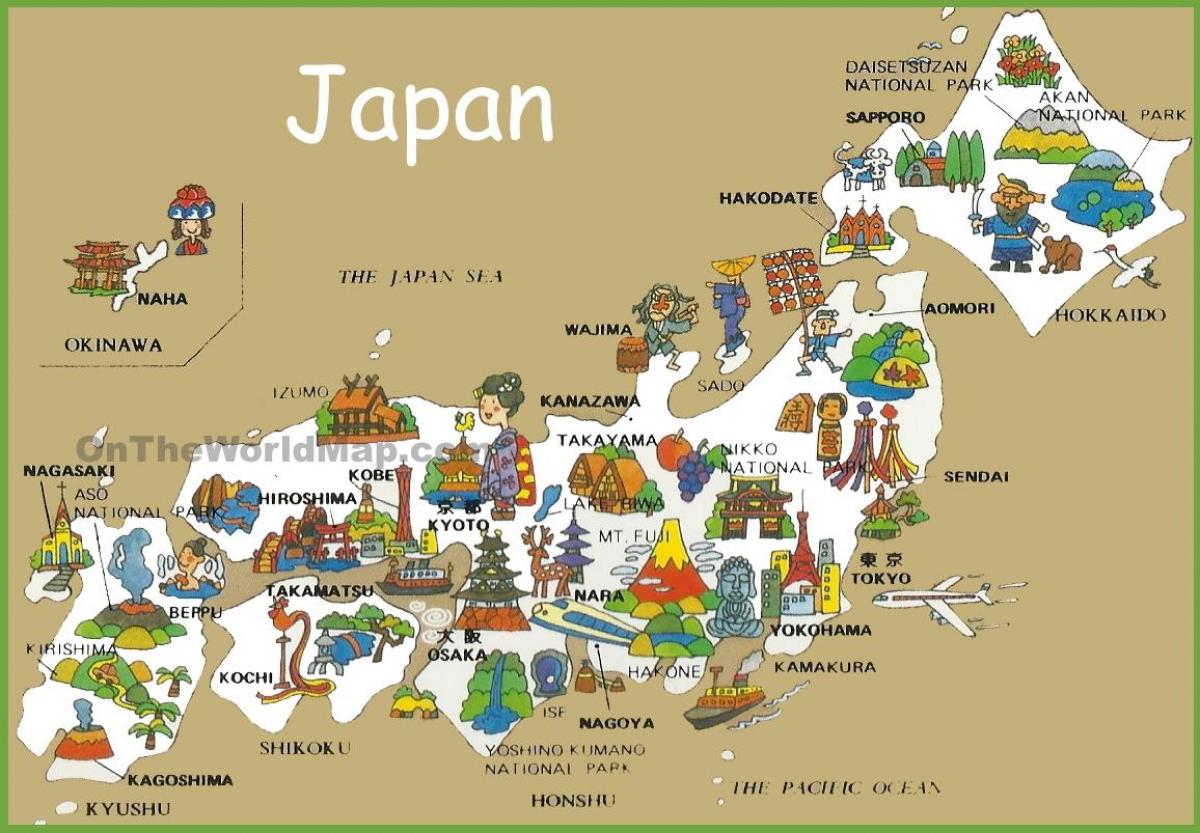 turistická mapa japonska