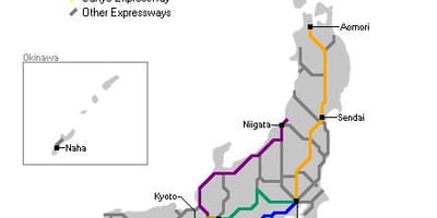 Mapa japonska dálnici
