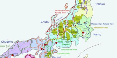 Mapa japonských alp