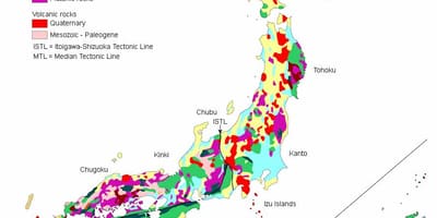 Geologická mapa japonska
