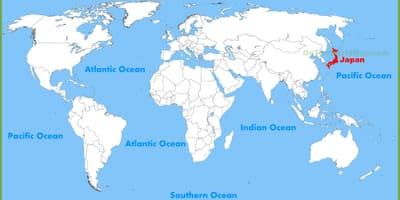 Umístění na mapě japonska