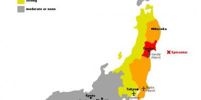 Mapa japonsko tsunami