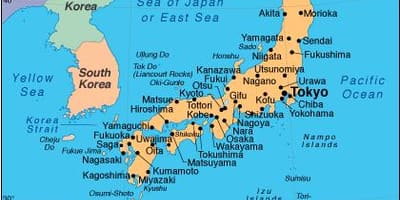 Mapa jižní japonsko