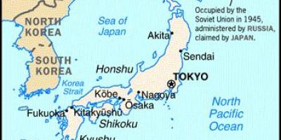 Japonsko a okolní země, mapa