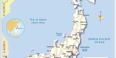 Měst japonska mapě