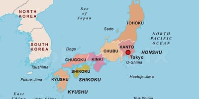 Politická mapa japonska