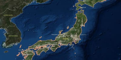 Satelitní mapu japonska