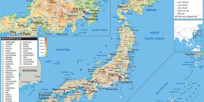 Mapa japonska zeměpisné